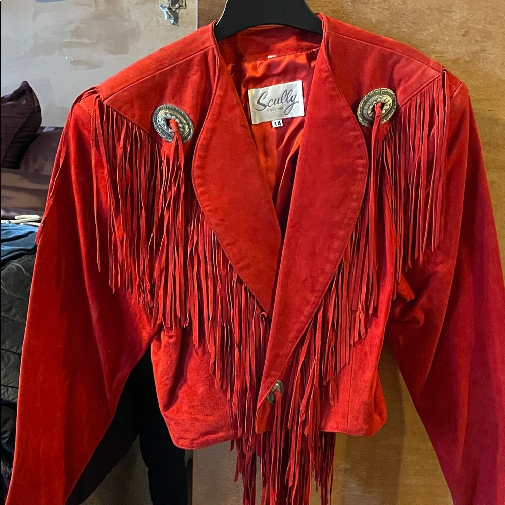 Scully Women's Vibrant Red Fringe Blazer